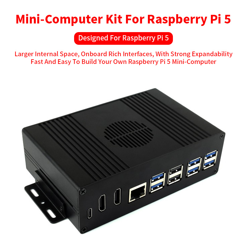 Raspberry Pi 5 8Gb Kit - Boîtier en alliage d'aluminium pour Raspberry
