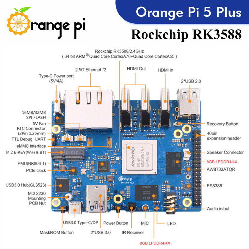 Orange Pi 5 Plus, ordinateur m - Orange Pi 5 Plus 16Gb avis et prix