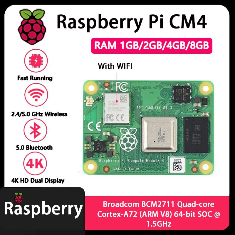 Raspberry Pi CM4 1 Go/2 Go/4 G - Raspberry Pi Compute Module 4 8Gb 32Gb avis et prix